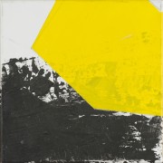 25 - 2023 - toile 453 - noir, jaune, blanc, polyèdre de Dürer, 2 